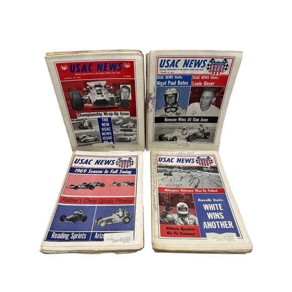 Lot of 23 USAC News 1969 Unser Foyt Andretti Midget Indy Sprint Racing - Picture 1 of 8